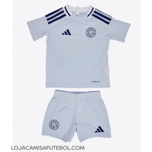 Camisa de Futebol Leicester City Equipamento Alternativo Infantil 2024-25 Manga Curta (+ Calças curtas)